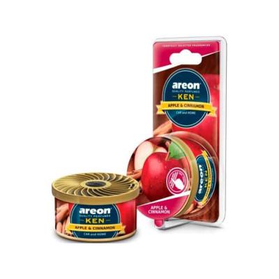 Ароматизатор воздуха автомобильный Areon KEN Blister Apple&Cinnamon жестяная банка