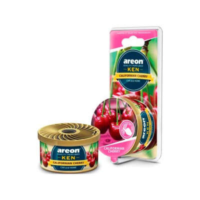 Ароматизатор воздуха автомобильный Areon KEN Blister Californian Cherry жестяная банка
