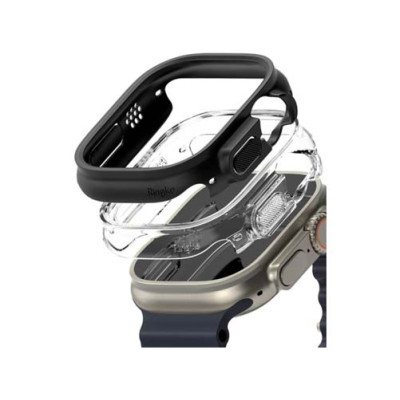 Чехол RINGKE SLIM 2шт для APPLE WATCH ULTRA 1 / 2 (49 MM) CLEAR & MATTE BLACK Чехол RINGKE SLIM 2шт для APPLE WATCH ULTRA 1 / 2 (49 MM) CLEAR & MATTE BLACK