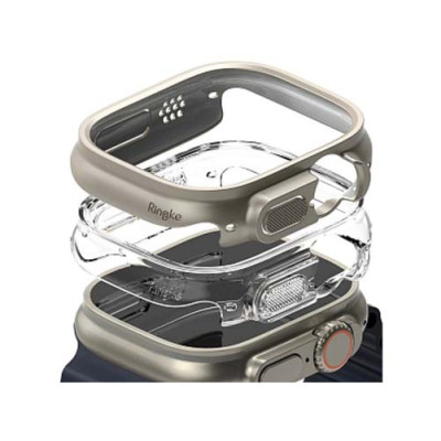 Чехол RINGKE SLIM 2шт для APPLE WATCH ULTRA 1 / 2 (49 MM) CLEAR & TITANIUM GREY Чехол RINGKE SLIM 2шт для APPLE WATCH ULTRA 1 / 2 (49 MM) CLEAR & TITANIUM GREY