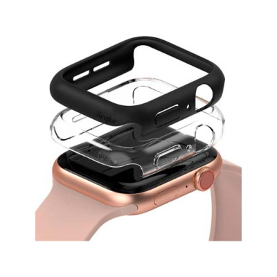 Чехол RINGKE SLIM для Apple Watch SE3/SE2/SE/6/5/4 44mm CLEAR(1шт) + BLACK(1шт) Чехол RINGKE SLIM для Apple Watch SE3/SE2/SE/6/5/4 44mm CLEAR(1шт) + BLACK(1шт)