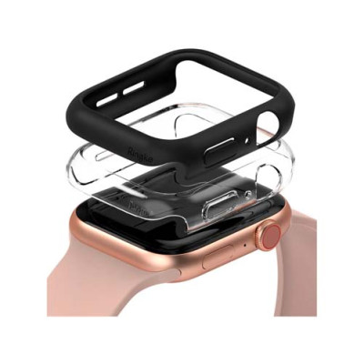 Чехол RINGKE SLIM для Apple Watch SE3/SE2/SE/6/5/4 40mm CLEAR(1шт) + BLACK(1шт) Чехол RINGKE SLIM для Apple Watch SE3/SE2/SE/6/5/4 40mm CLEAR(1шт) + BLACK(1шт)