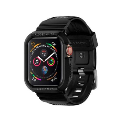 Ремешок с чехлом SPIGEN RUGGED ARMOR ”PRO” для APPLE WATCH 4 / 5 / 6 / 7 / 8 / 9 / SE (44 / 45 MM) BLACK