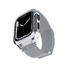 Ремешок с чехлом SPIGEN METAL FIT ”PRO” для APPLE WATCH 4 / 5 / 6 / 7 / 8 / 9 / SE (44 / 45 MM) SILVER