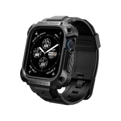 Ремешок с чехлом SPIGEN TOUGH ARMOR ”PRO” для APPLE WATCH 7 / 8 / 9 (45 MM) METAL BLACK
