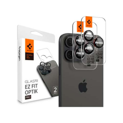 Защитное стекло SPIGEN OPTIK PRO L-SERIES GLAS.TR ”EZ FIT” CAMERA PROTECTOR 2шт для IPHONE 14 PRO / PRO MAX / 15 PRO / PRO MAX / 16 PRO / 16 PRO MAX BLACK
