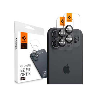 Защитное стекло SPIGEN OPTIK PRO GLAS.TR ”EZ FIT” CAMERA PROTECTOR 2шт для IPHONE 16 / 16 PLUS BLACK