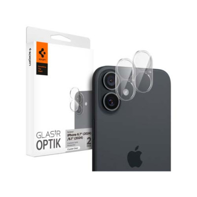 Защитное стекло SPIGEN OPTIK GLAS.TR CAMERA PROTECTOR 2шт для IPHONE 16 / 16 PLUS CRYSTAL CLEAR