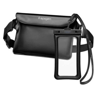 Сумка поясная водонепроницаемая и чехол универсальный SPIGEN A621 UNIVERSAL WATERPROOF CASE & WAIST BAG BLACK