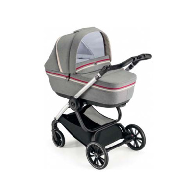 Коляска Cam Milano 2 в 1,  бордовые полосы