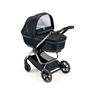 Коляска CAM MILANO (2 в 1), группа 0/3 (0-15кг), темно-серые полосы c цвета Серебряный Блеск рамой		