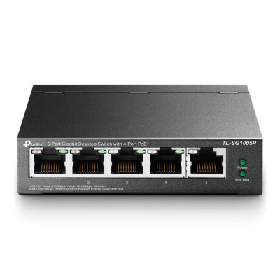 5-портовый гигабитный настольный коммутатор с 4 портами PoE TP-Link TL-SG1005P 5-портовый гигабитный настольный коммутатор с 4 портами PoE TP-Link TL-SG1005P